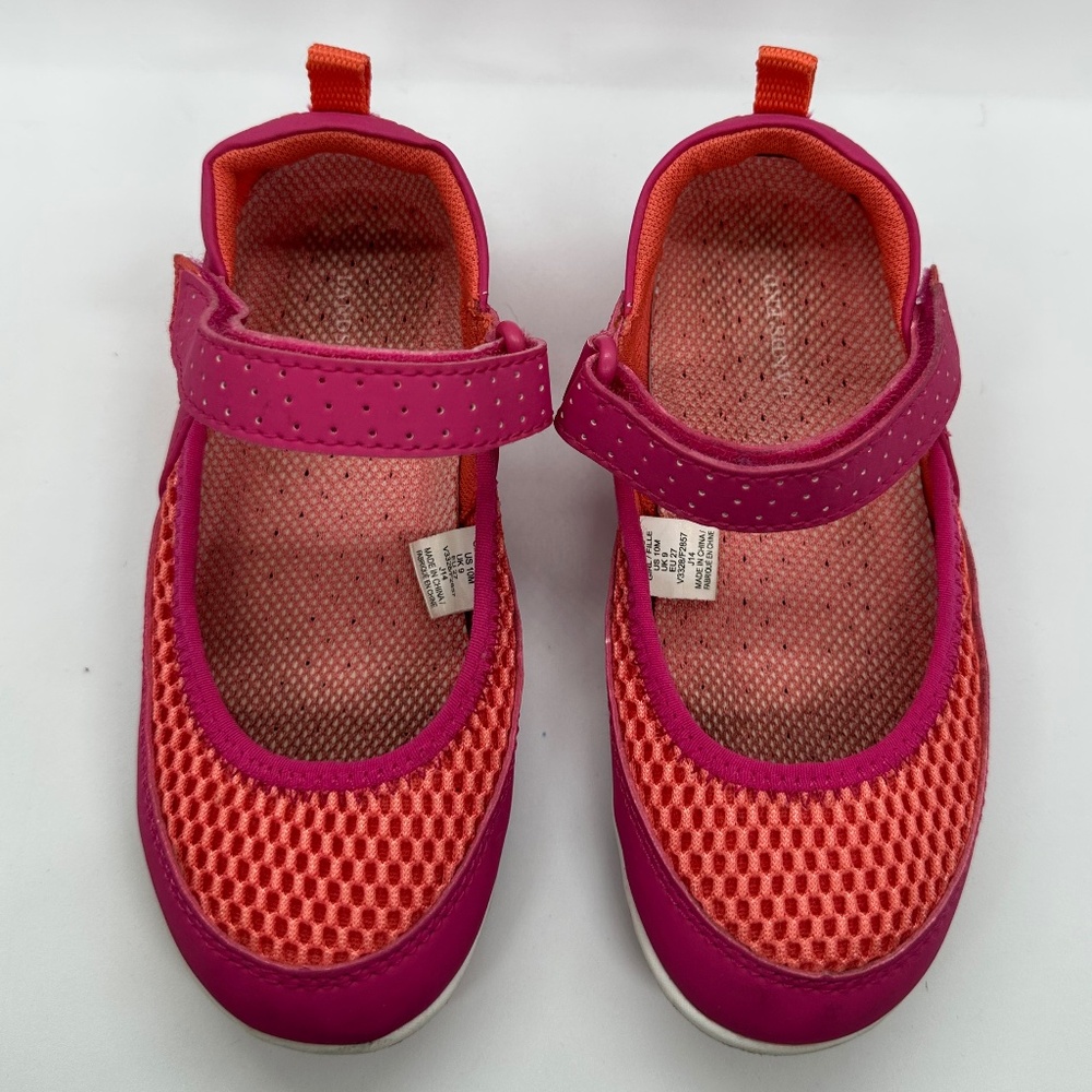 Toddler Shoes| Size 10| Orange-Pink |Velcro | Lands End